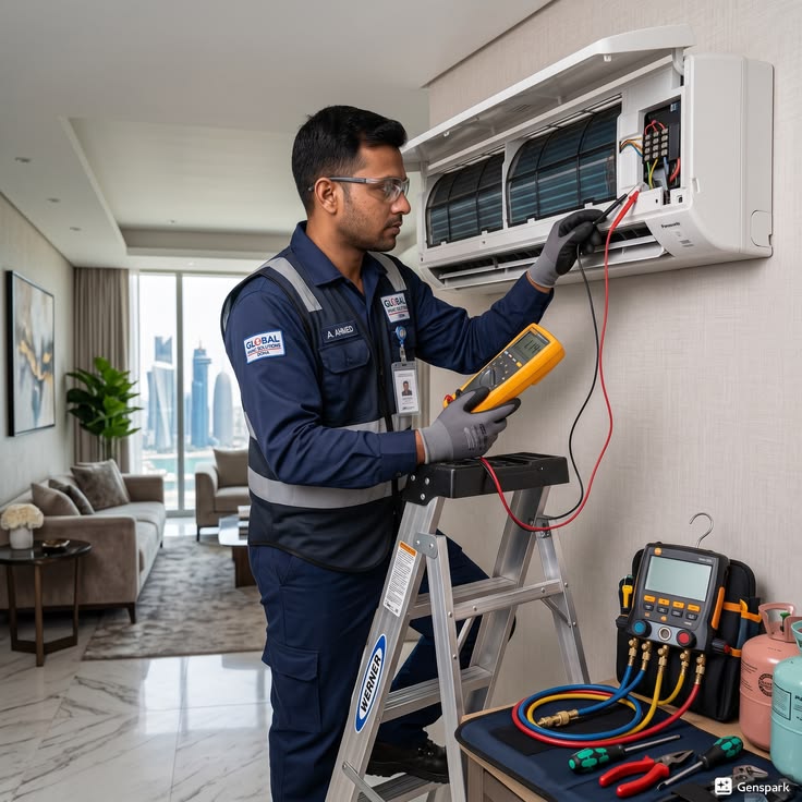 Deep cleaning and sanitization of an air conditioner for better cooling
